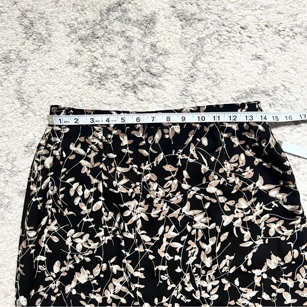 Pendleton Black Floral Vine Maxi Skirt Straight Column Prairie Cottage Boho Sz 8